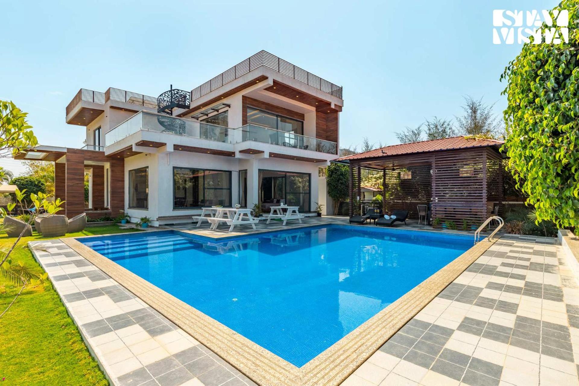 Stayvista'S Bella Dream - Mountain-View With Outdoor Pool, Lawn Featuring A Gazebo & Indoor Games Udaipur Buitenkant foto