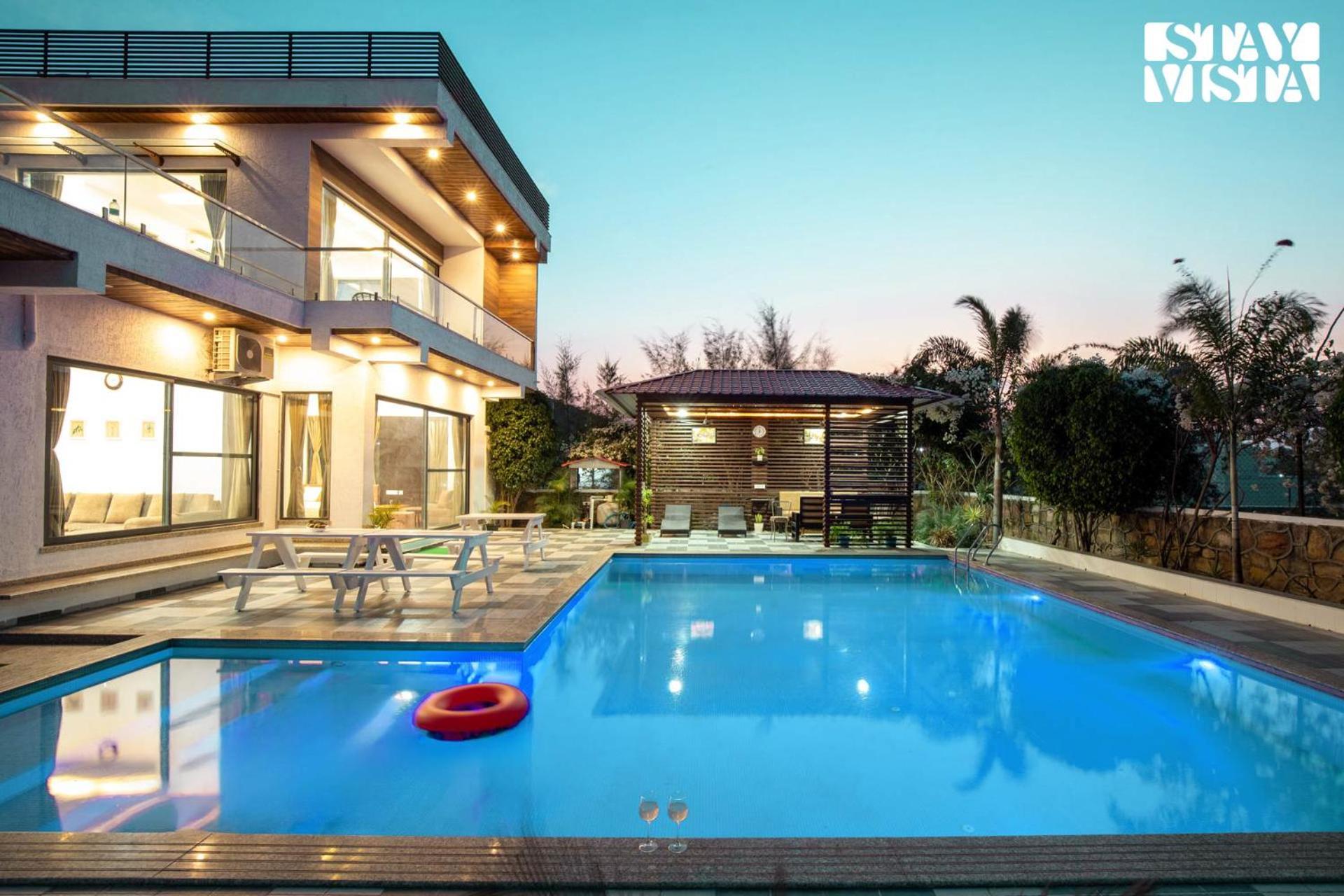 Stayvista'S Bella Dream - Mountain-View With Outdoor Pool, Lawn Featuring A Gazebo & Indoor Games Udaipur Buitenkant foto